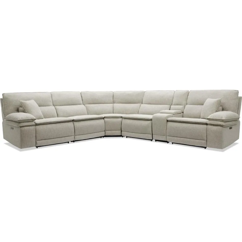 Brookdale 6-Piece Dual-Power Reclining Sectional with 3 Reclining Seats & Console