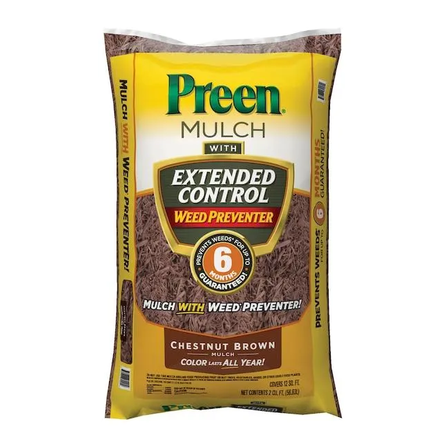 Preen Extended Control Weed Preventer 2-cu ft Brown Mulch Plus Weed Control Mulch