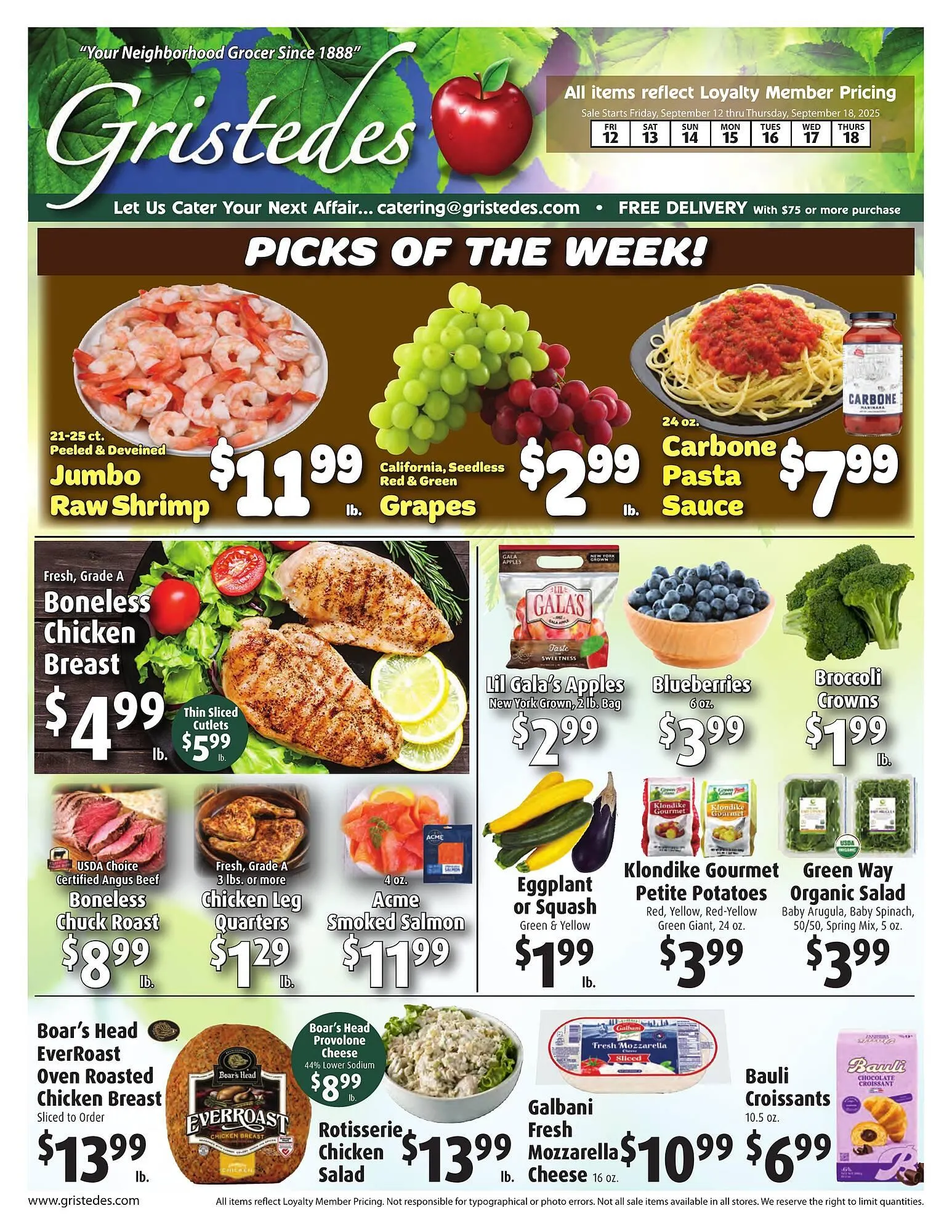 Weekly ad Gristedes circular from September 12 to September 18 2025 - Page 1