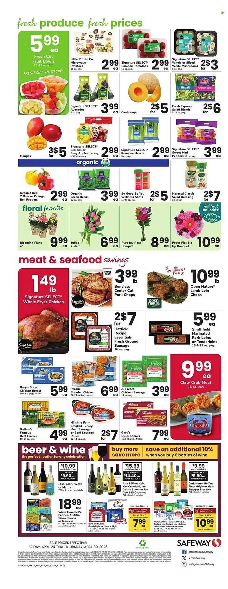 Weekly promotion Safeway weekly ad spanning from April 24 to April 30 2026 - Page 4 for Catalogue 365