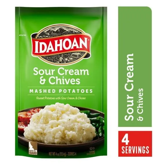 Idahoan Sour Cream & Chives Mashed Potatoes, 4 oz