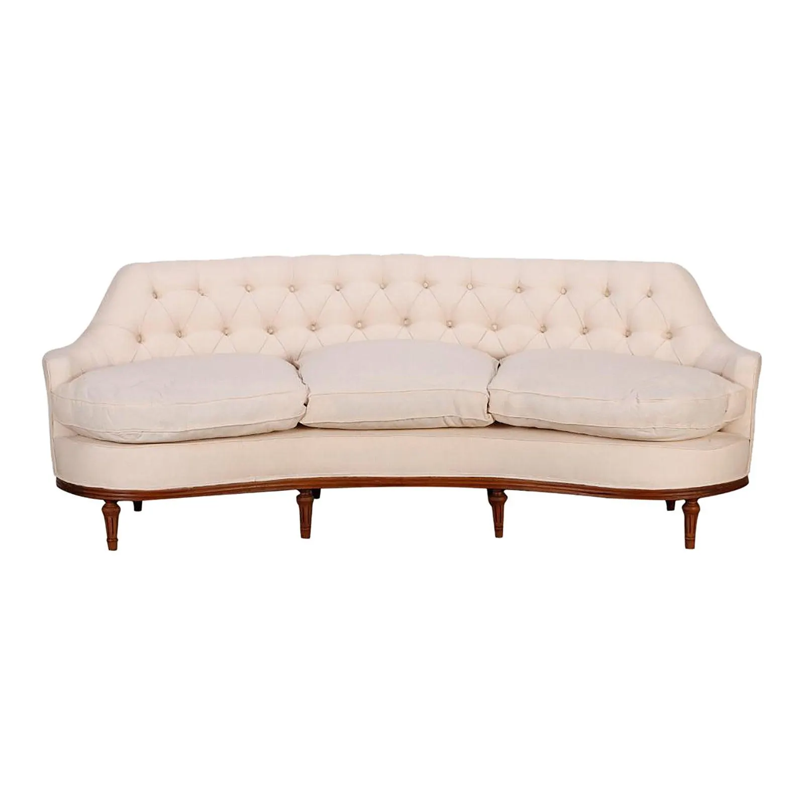 Classic Luxurious Tufted Curved Back Sofa, C 1940.