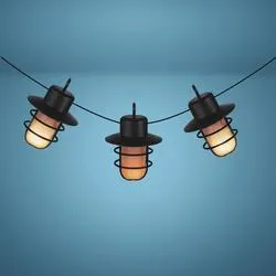 Pumpkin Hollow™ 20-Light LED Orange Flame C7 Halloween Light Set