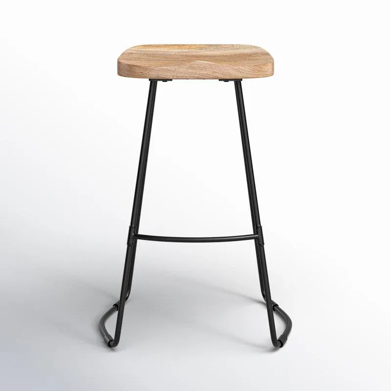 Natural Geonna Solid Wood Bar & Counter Stool