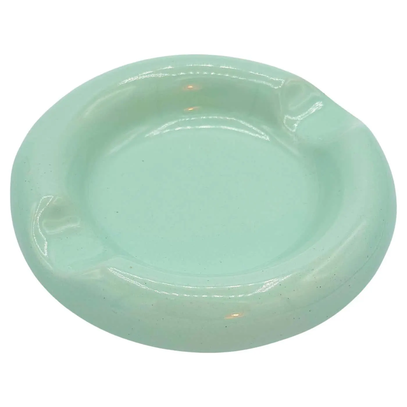Pastel Green Blue Ceramic Ashtray Catchall, Postmodern Design 1980s