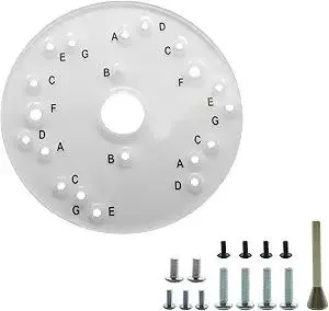 Dia 6-1/2" Router Base Plate with Letter-Marked Holes, Fits for Porter Cable, Craftsman, Dewalt, Hitachi, Ryobi (71369)