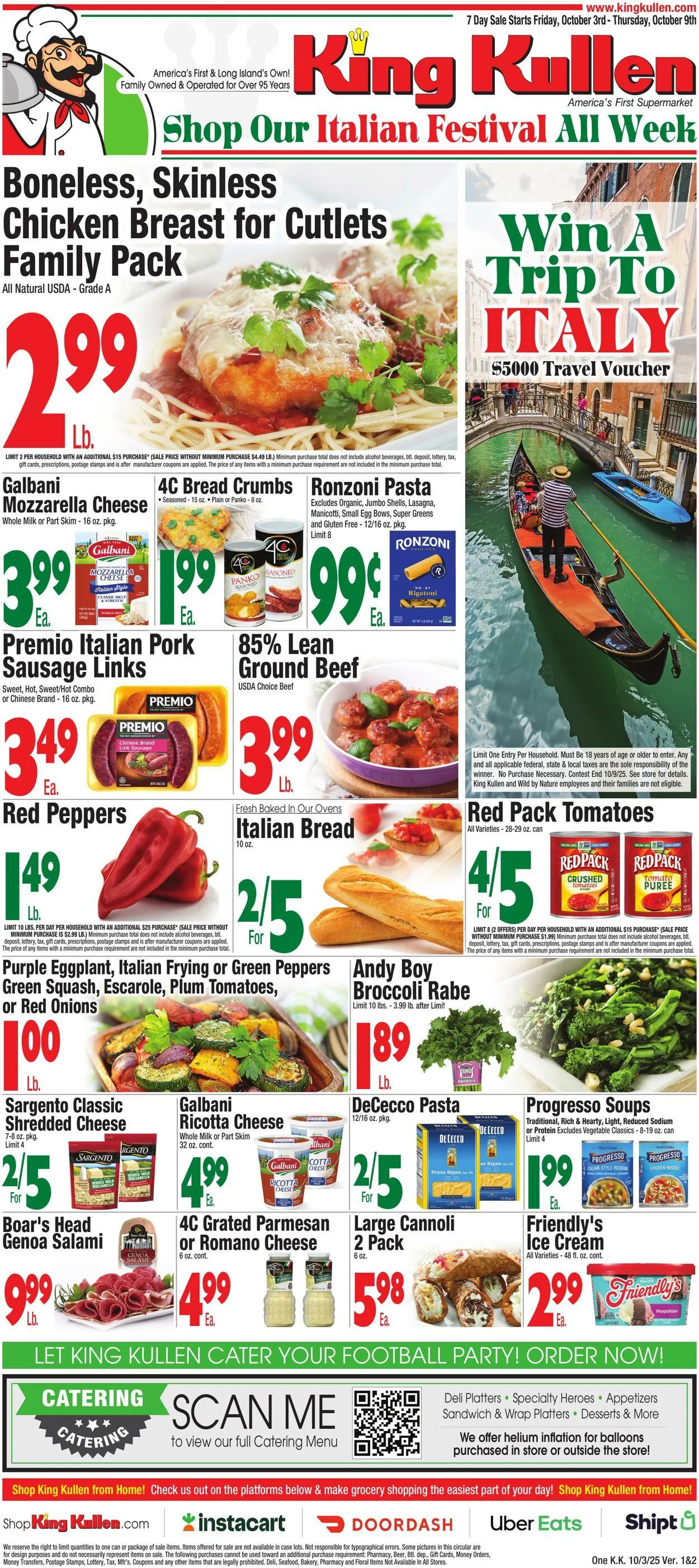 Weekly ad King Kullen Current weekly ad from October 2 to October 9 2025 - Page 1