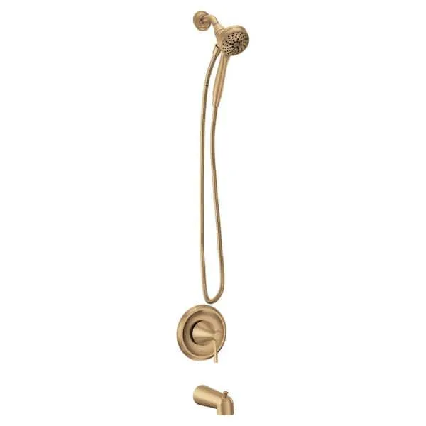Ronan Single Handle 6-Spray Tub and Shower Faucet with 1.75 GPM Magnetix Rain shower in. Bronzed Gold (Valve Included)