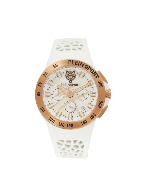 Thunderstorm IP Rose Goldtone Stainless Steel Case, Silicone Strap Chronograph Watch/43MM
