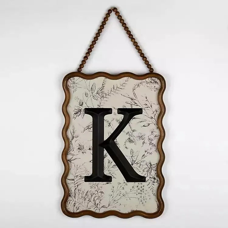 Toile Monogram K Wavy Wall Plaque