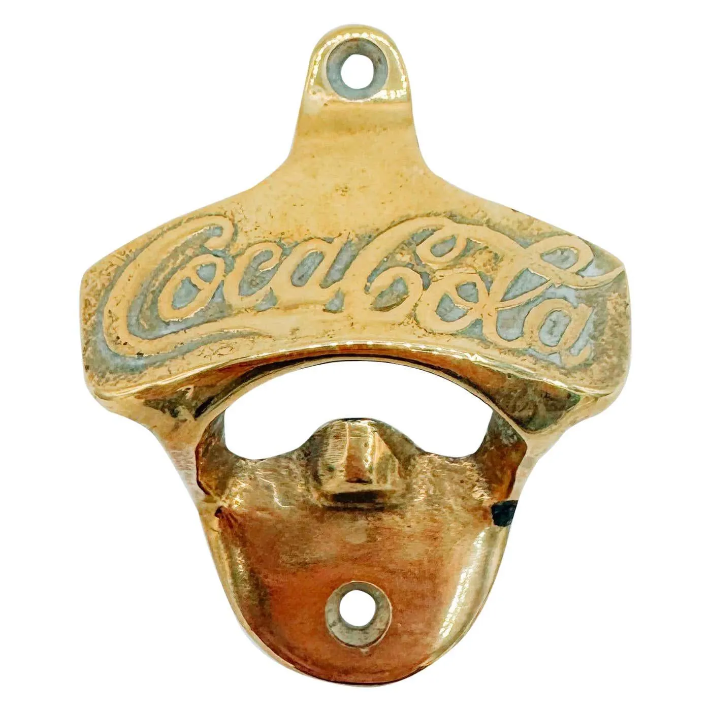 Antique 1920s Coca-Cola Brass Wall Mount Bottle Opener