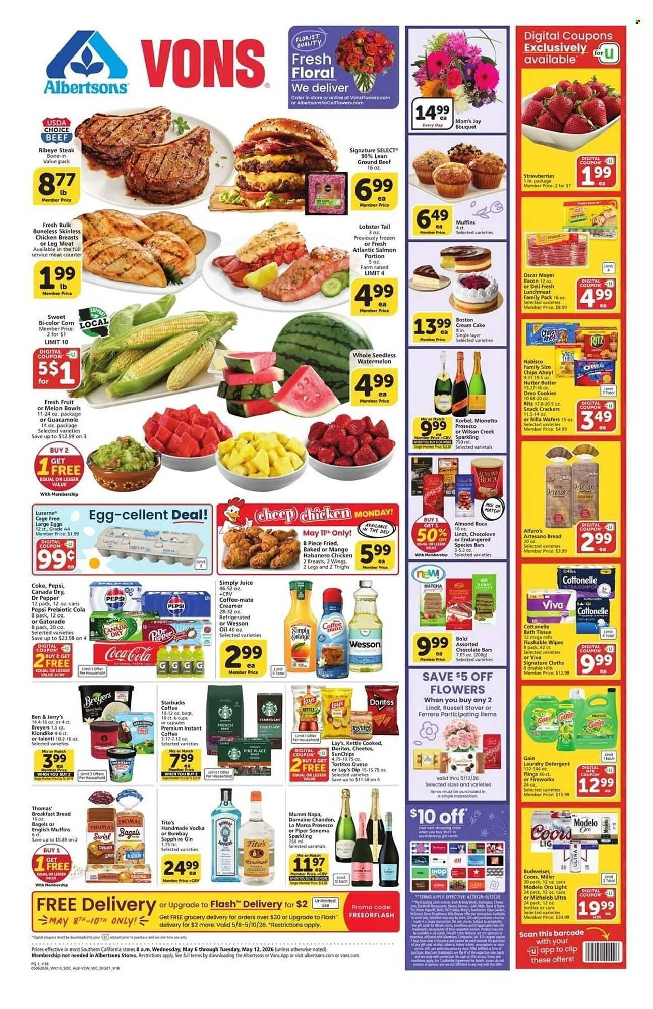 Weekly promotion Vons weekly ad spanning from May 6 to May 12 2026 - Page 1 for Catalogue 365