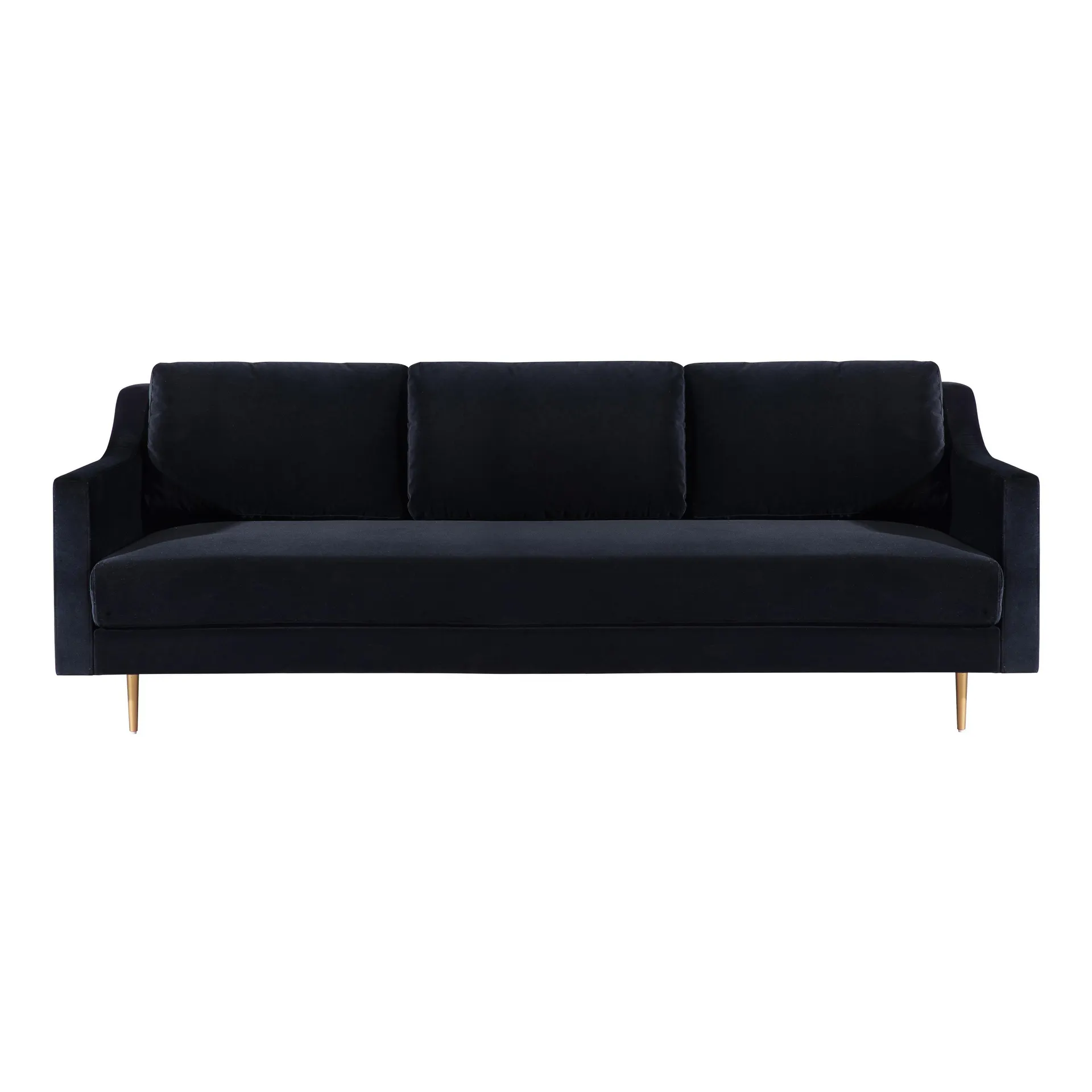 Milan 90.5" Black Velvet Sofa