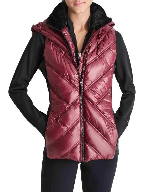 Faux Fur Quilted Hooded Vest