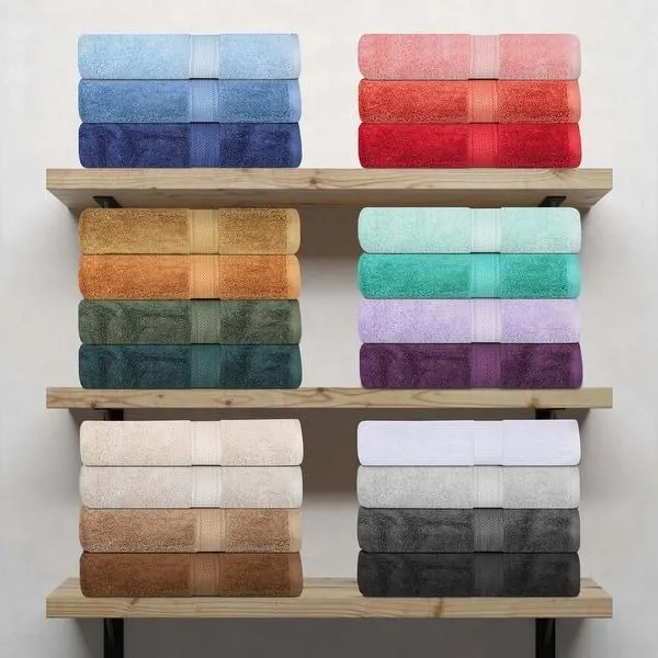 Superior Egyptian Cotton Pile Heavyweight Solid Plush Towel Set