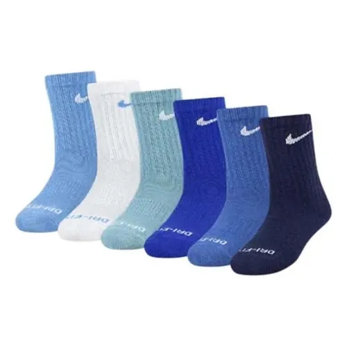 Kids' Nike Dri-FIT Performance Basics 6 Pack Crew Socks