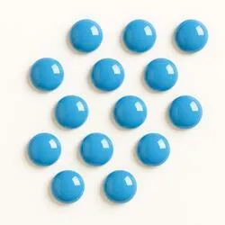 Mini Sky Blue Enamel Button Magnets (Pack of 12 pieces)