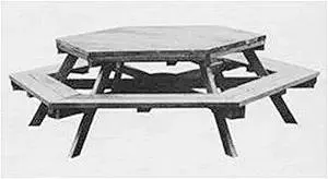 Woodcraft Project Paper Plan To Build Hexagon Picnic Table - Material Not Included