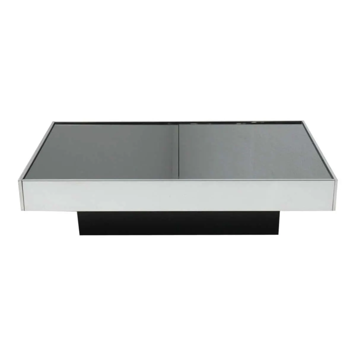 Cidue Coffee Table with Hidden Dry Bar in Stainless Steel and Glass , 1970s