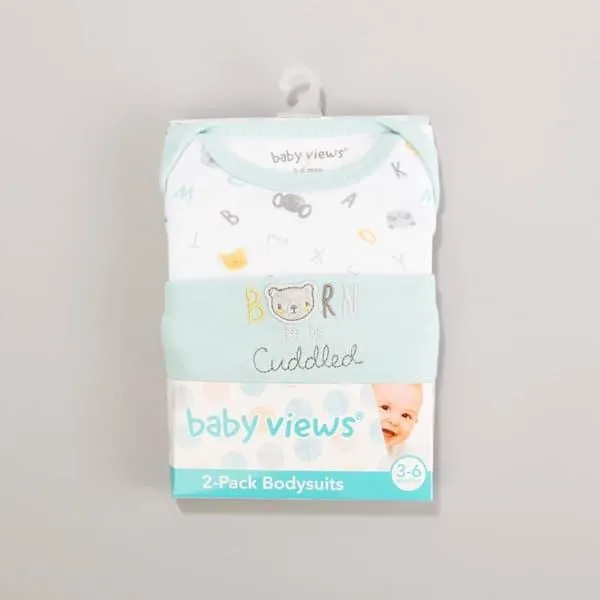 Baby Unisex (3-9M) baby views® 2pk. Alphabet Bodysuits