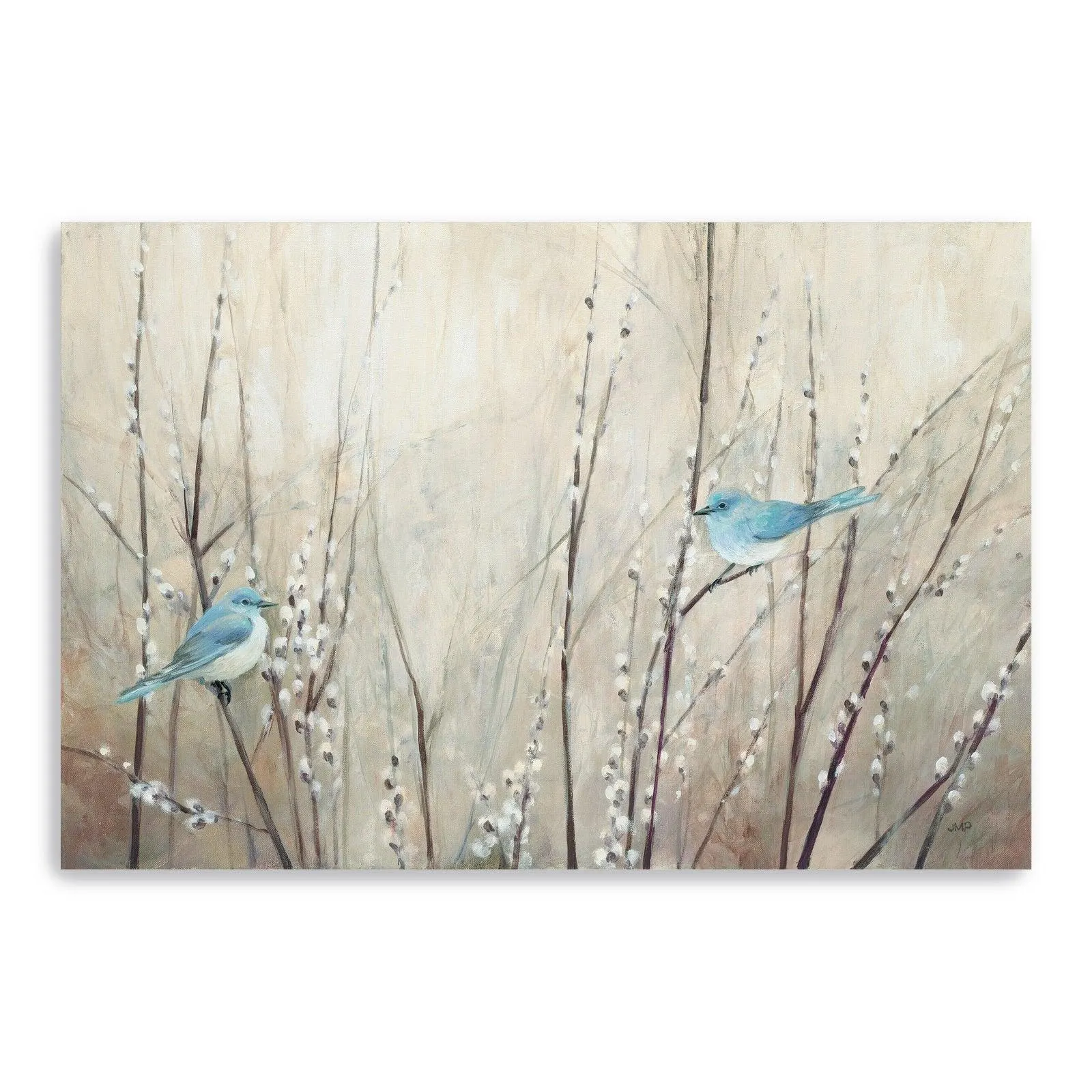 Pretty Birds Neutral Canvas Giclee Wall Art