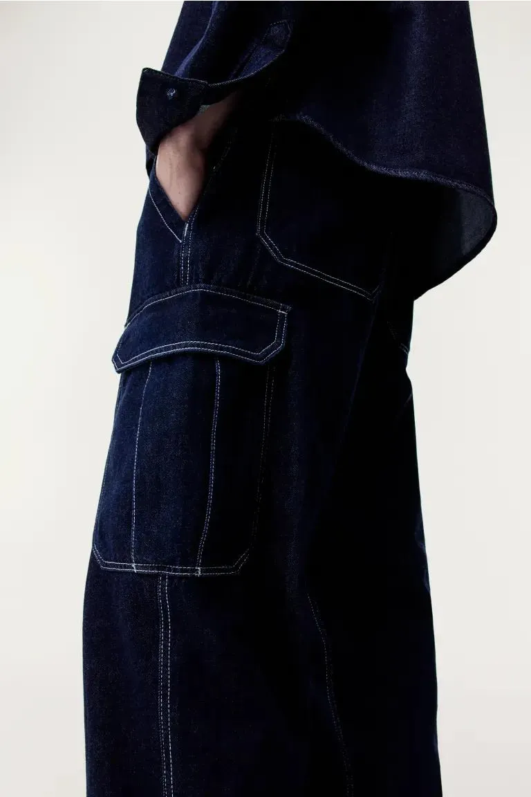 Loose Cargo Denim Joggers
