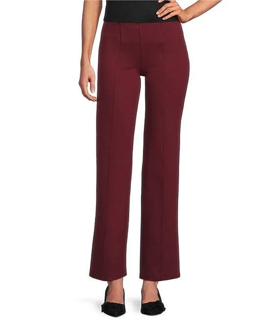 Slim Factor by Investments Stretch Ponte Knit No Waist Slim Straight Pants