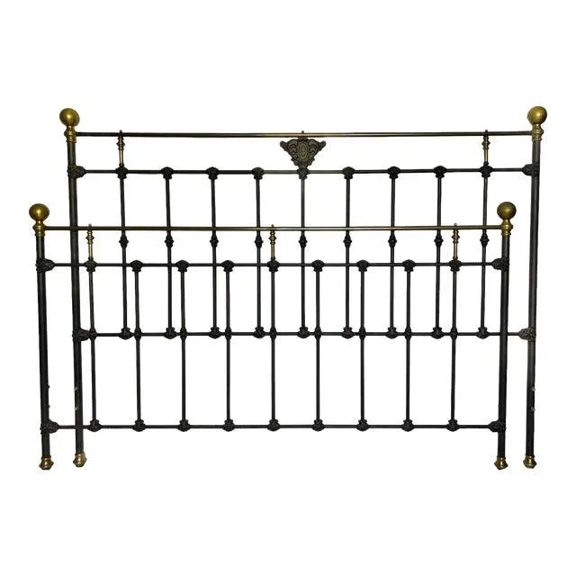Late 20th Century French Style Metal Headboard & Footboard