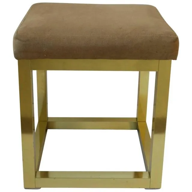 Modern Brass Bench or Stool in the Style of Paul Evans, Ca. 1970s
