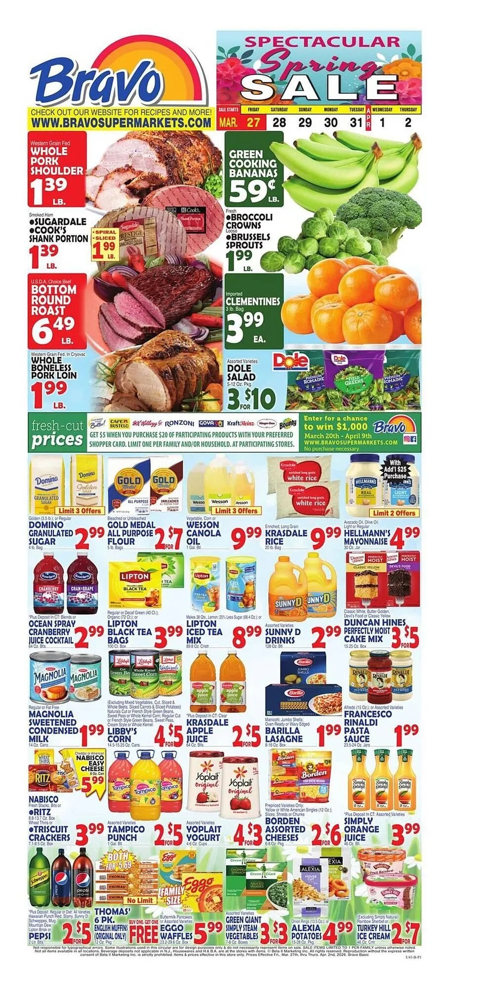 Weekly ad Bravo Supermarkets weekly ad from March 27 to April 2 2026 - Page 1