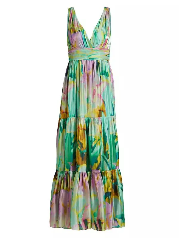 Britt Metallic Printed Maxi Dress