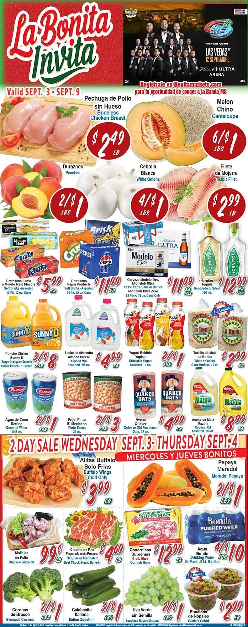Weekly ad La Bonita Supermarkets weekly ad from September 3 to September 9 2025 - Page 1