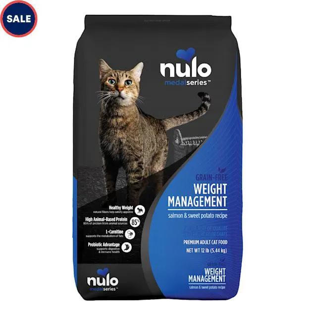 Nulo MedalSeries Grain-Free Salmon & Sweet Potato Adult Weight Management Dry Cat Food, 12 lbs.