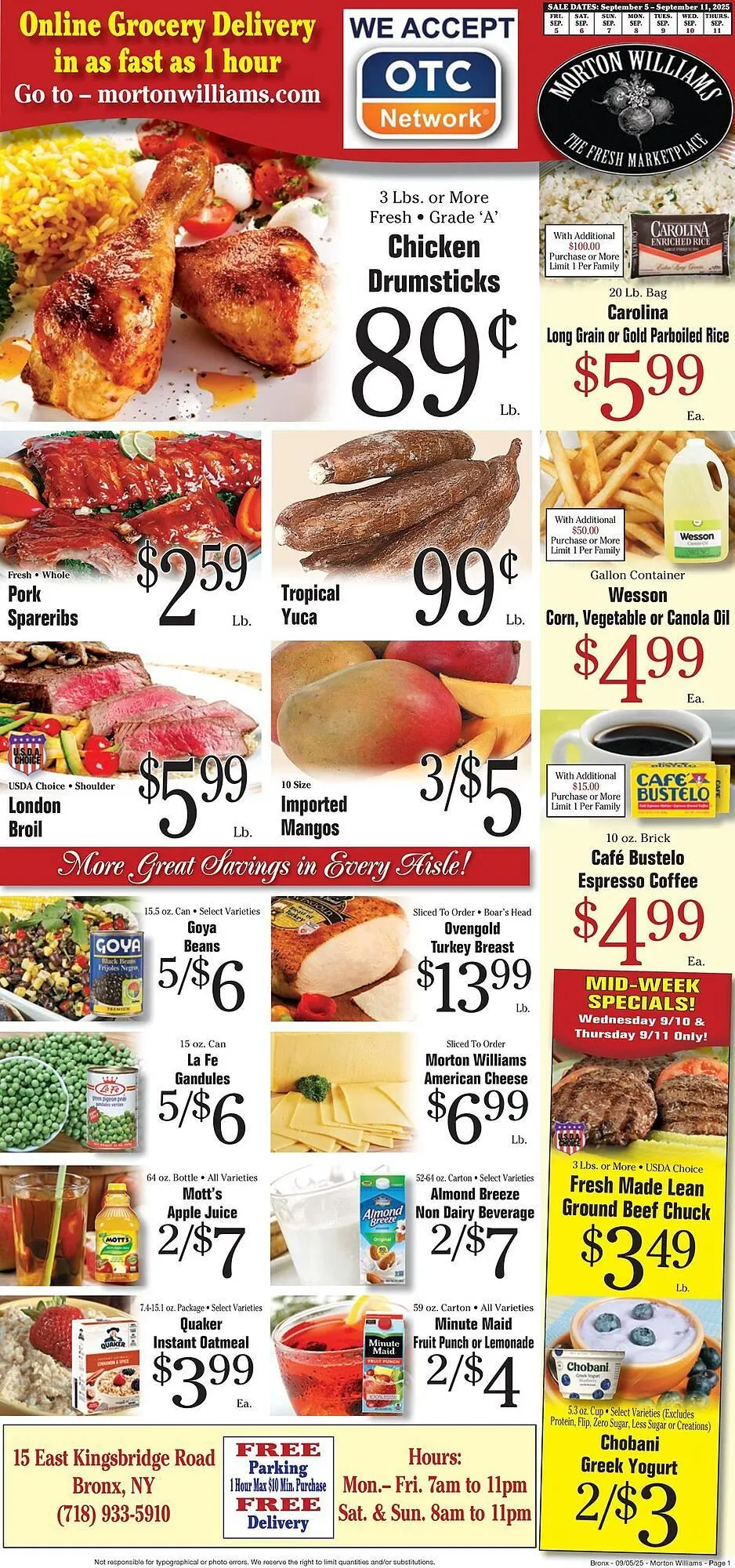 Weekly ad Morton Williams weekly ad from September 7 to September 11 2025 - Page 1