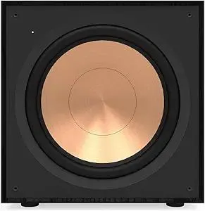 klipsch Reference R-121SW 12” Front-Firing Subwoofer with revamped Spun-Copper thermoformed crystalline Polymer woofers and an All-Digital Amplifier for Premium Sound in Black