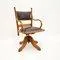 Victorian Swivel Desk Chair in Bentwood and Leather, 1890s