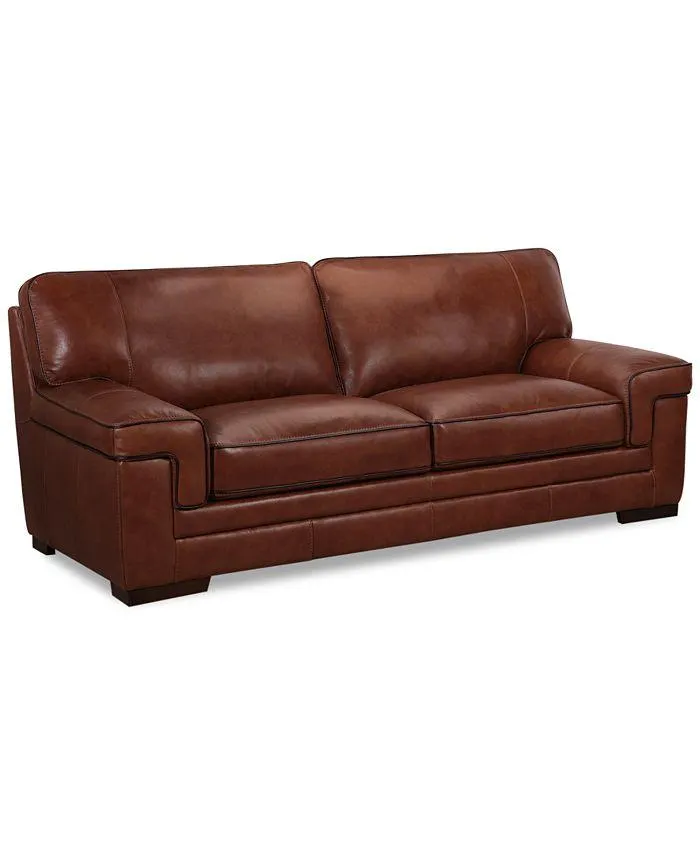 Myars 91" Leather Sofa, Created for Macy's