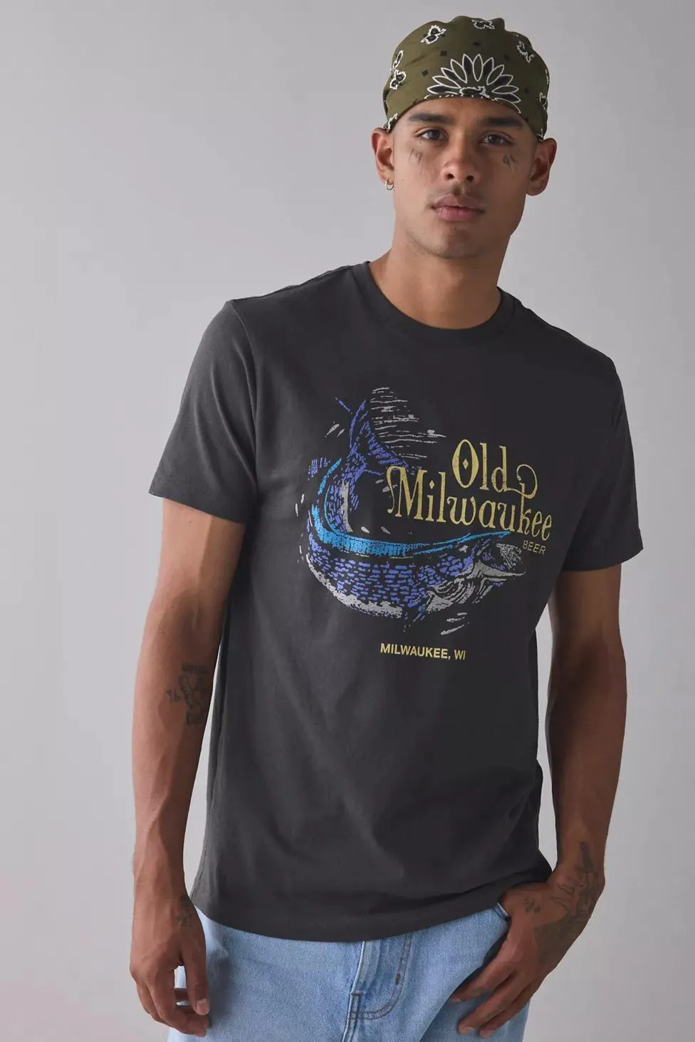 Old Milwaukee Fishing Cotton Graphic Tee
