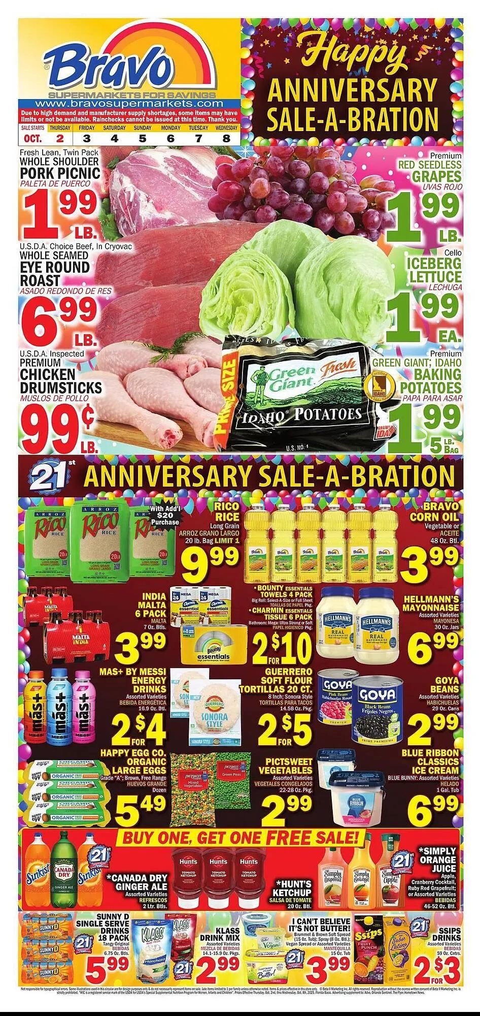 Weekly ad Bravo Supermarkets weekly ad from October 2 to October 8 2025 - Page 1