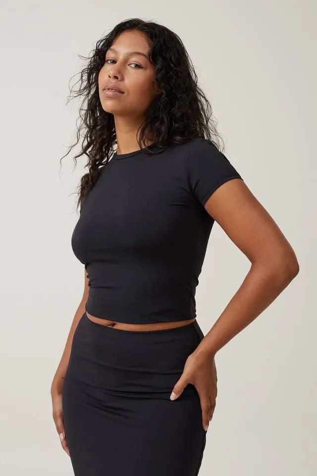 Luxe Crew Neck Short Sleeve Top