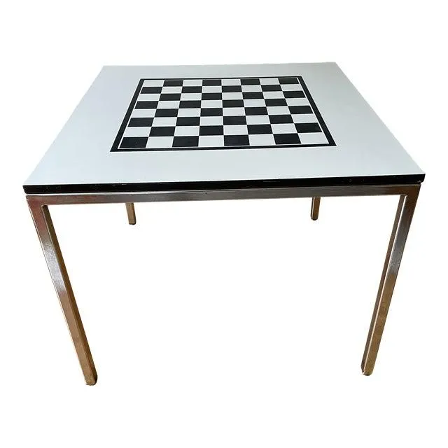 1970s Postmodern Chrome Game or Card Table