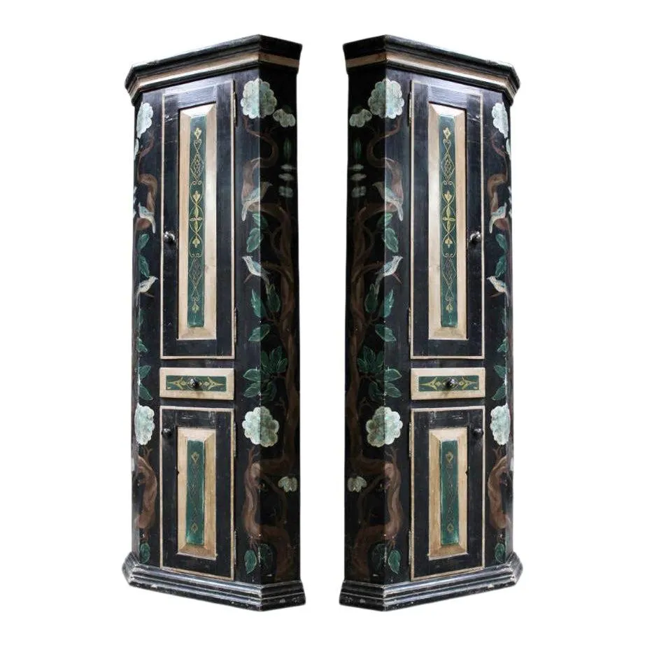 Painted Corner Cabinets - A Pair