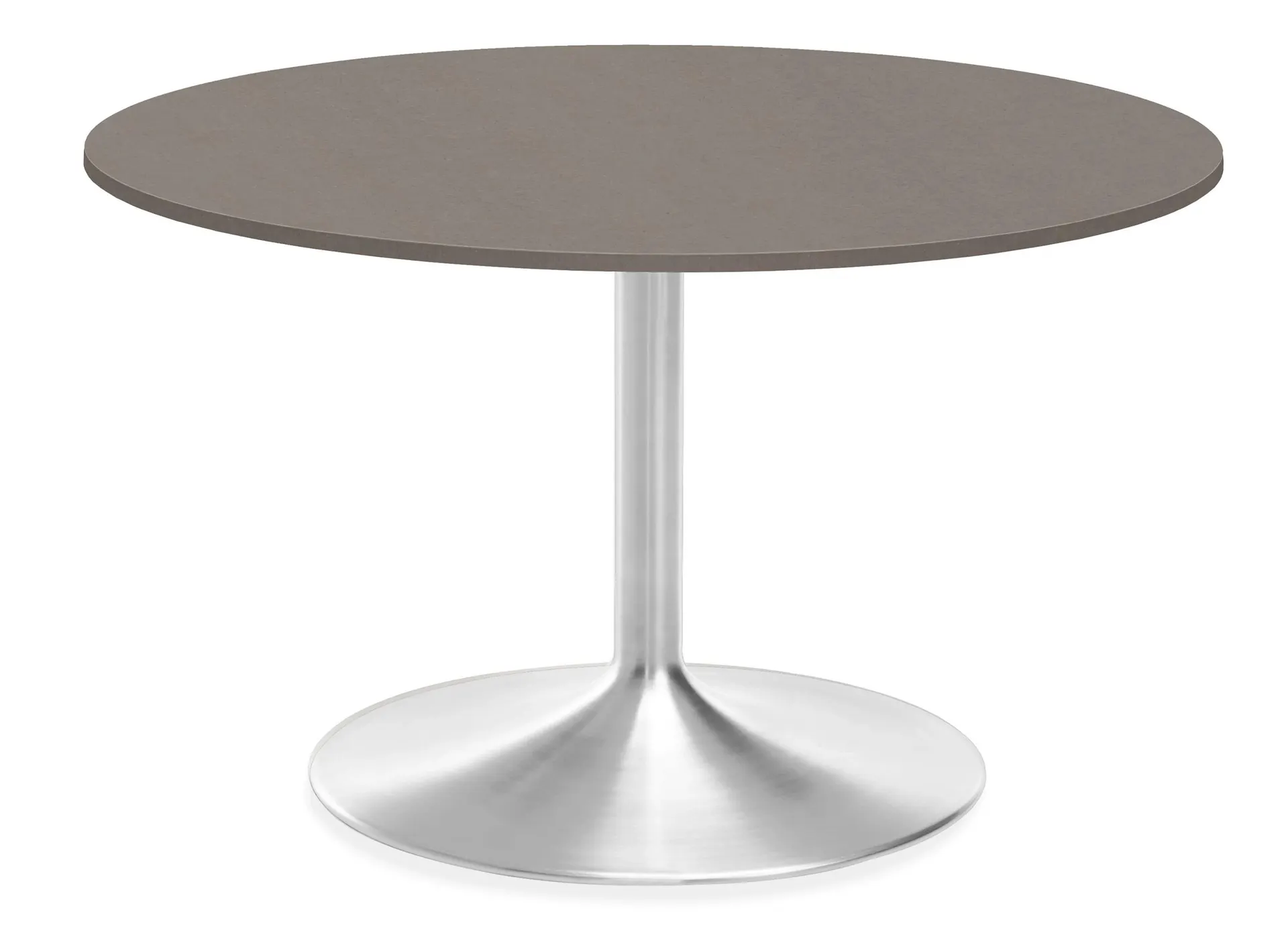 Aria 60 diam Round Table with Stainless Steel Base and Fog Top