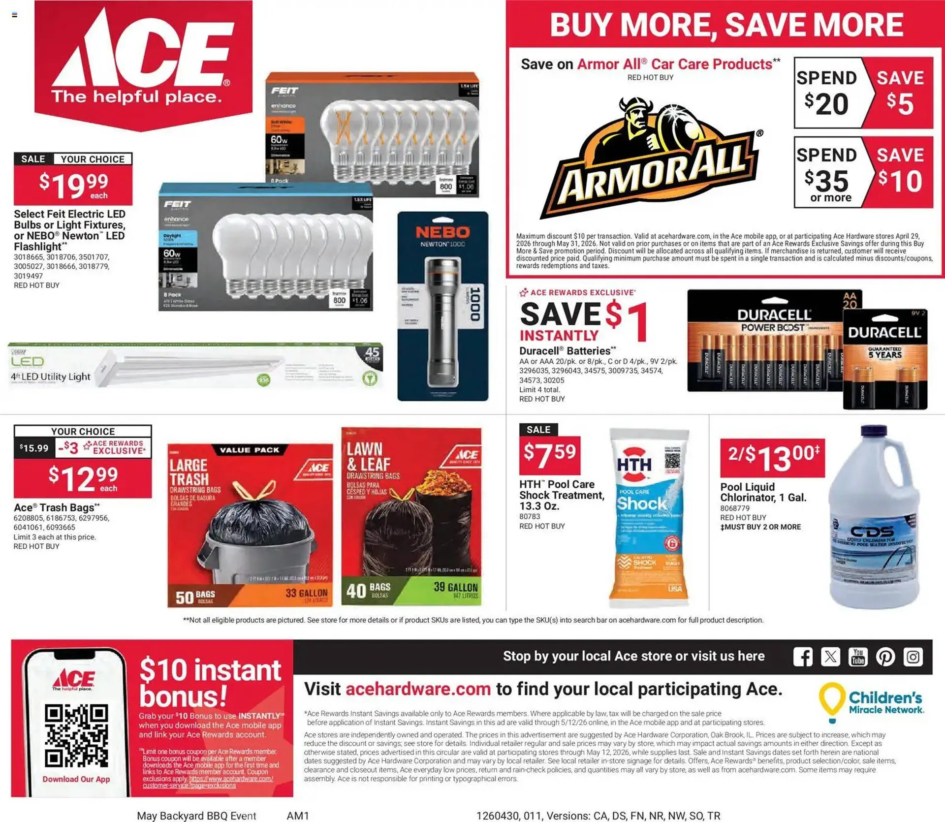 Weekly promotion Ace Hardware flyer spanning from April 29 to May 12 2026 - Page 12 for Catalogue 365