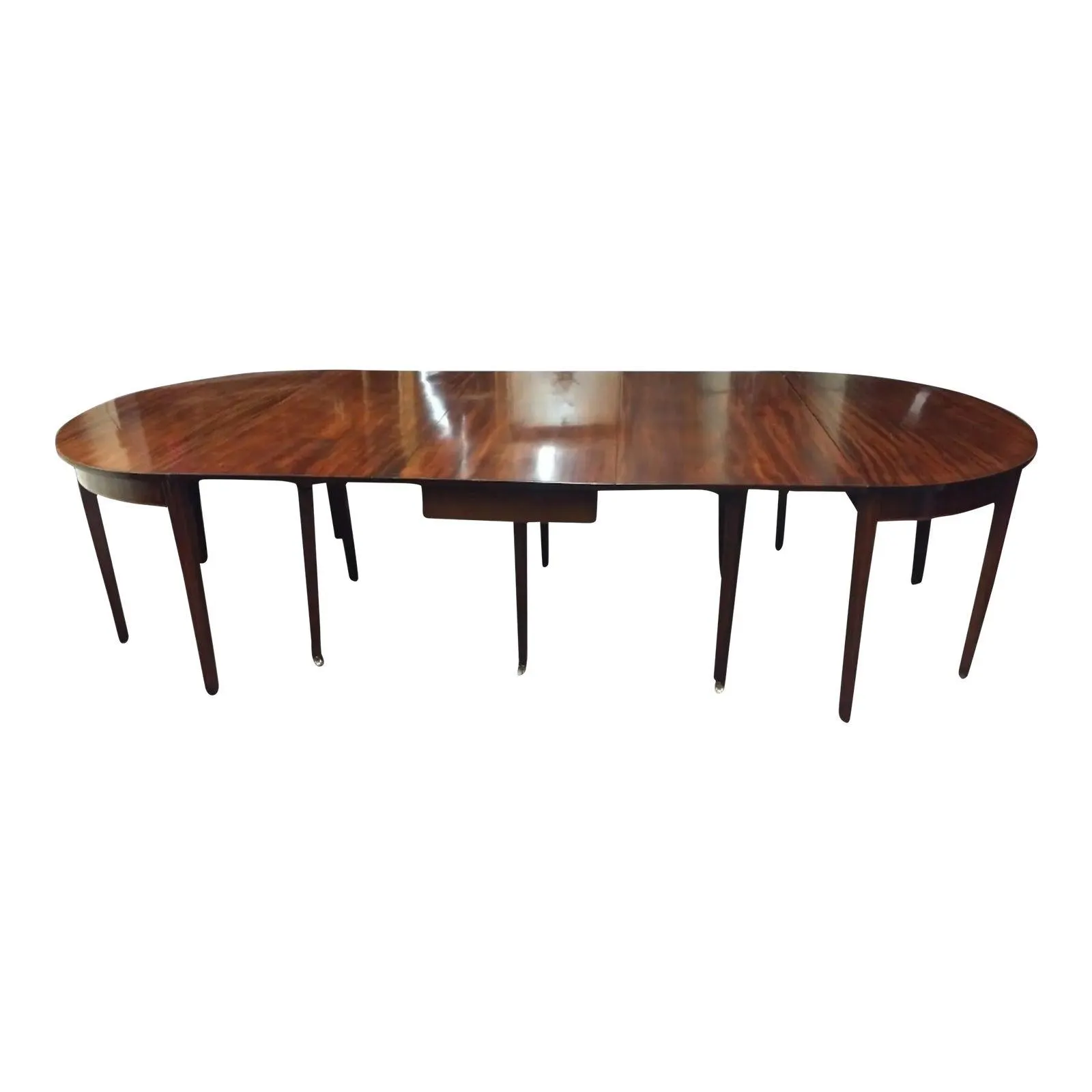 Antique Banquet Table, Mahogany Three Section Dining Table, Demilunes, Drop Leaf Table, Large Dining Table