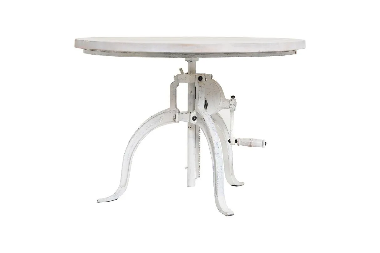 Riley Adjustable Height Rustic Coffee Table, Whitewash