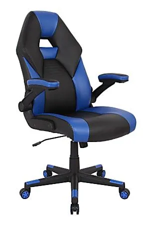 RS Gaming™ RGX Faux Leather High-Back Gaming Office Chair, Black/Blue, BIFMA Compliant