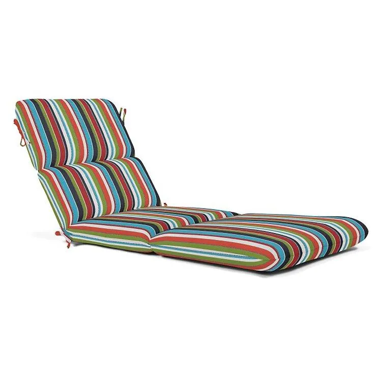 Atyanna Sunbrella 74" Striped Chaise Lounge Cushion