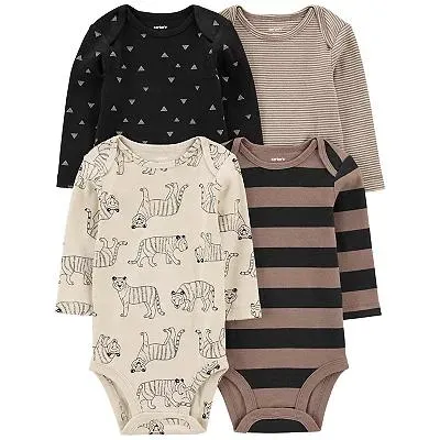 Baby Boy Carter's 4-Pack Long Sleeve Bodysuits