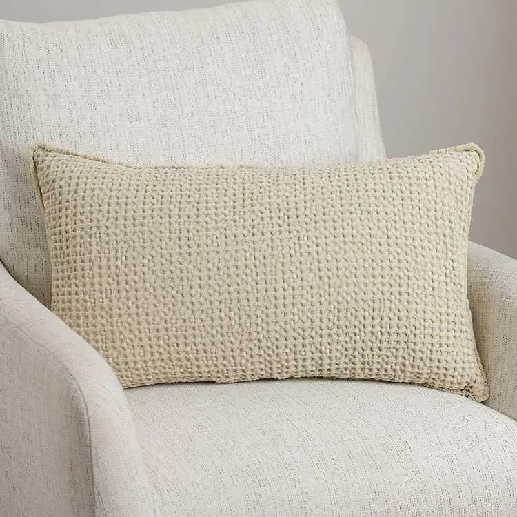 Natural Waffle Texture Lumbar Pillow